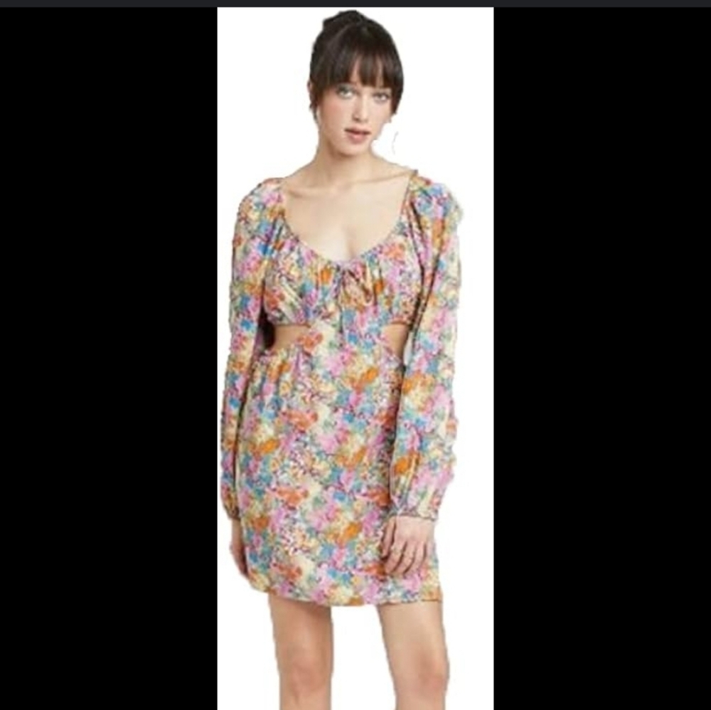 Wild Fable Pink Floral Cut Out Dress - Picture 5 of 6